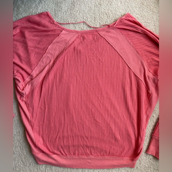 Free People L long sleeve waffle shirt - Picture 2 of 4